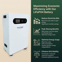 Batterie LiFePO4 empilable de 16 kWh, plus de 10 000 cycles, pour stockage solaire au sol, compatible SMA pour onduleurs, certifiée IP65 CE
