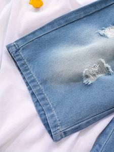 Shorts en jean déchirés personnalisés pour garçons, commande en gros, échantillon en 7 jours |   En stock dans l'entrepôt d'outre-mer |   Prix de liquidation - Product Image 4