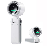 Ventilateur de cou portable d'extérieur, mini ventilateur rechargeable par USB, ventilateur portatif à 5 vitesses, mini ventilateur de bureau personnel, ventilateur de camping
