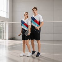 Kaos Badminton Voli Tenis Meja Custom Sablon Heat-Transfer Ramah Lingkungan Anti UV Cepat Kering Grosir Langsung dari Pabrik