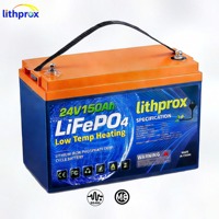 Batterie LiFePO4 24V 150AH Grade A à charge rapide, 6000+ cycles, pour voiturette de golf, BMS intelligent RS485, borne M8, CE RoHS IP67, service OEM ODM