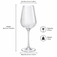 Ensemble de verres à vin en cristal texturé en spirale de luxe, verres à vin rouge, champagne, vin blanc pour mariage, banquet