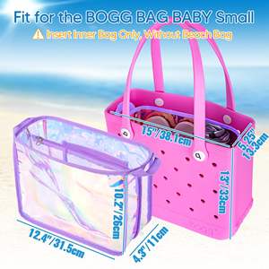 Custom Iridescent <b>Beach</b> Bag Organizer Insert Compatible with Bogg Bag <b>Beach</b> Bag Insert Divider Pouch Waterproof Liner - Product Image 2