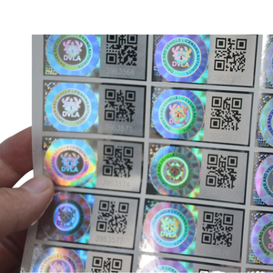 Nhãn an ninh VOID Hologram Sticker công nghiệp giả mạo hiển nhiên Holographic nhãn Glossy Vinyl hình tròn mẫu miễn phí - Product Image 1