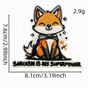 Nouveaux patchs brodés thermocollants écologiques, motifs mignons de dessins animés, animaux amusants (Panda, renard, chat épicé) pour la décoration de vêtements et de chapeaux - Product Image 6