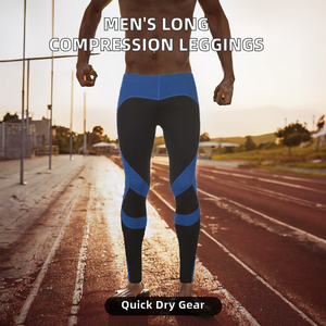Leggings de compression longs personnalisés pour hommes en Spandex/Polyester, respirants, à taille élastique, pour la course, le sport, le football, le basketball, séchage rapide - Product Image 2