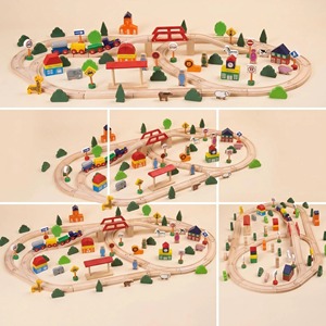 <span class=keywords><strong>Train</strong></span> en bois Montessori, thème général, écologique, jouet interactif pour enfants, véhicule de jeu, blocs de construction |   OEM ODM Vente en gros - Product Image 5