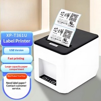 Impresora de Etiquetas Xprinter T361 con Interfaz USB, 203DPI, para Cafeterías, Tiendas de Té con Leche, Supermercados, Impresora de Códigos de Barras y Etiquetas Adhesivas de 80mm