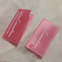 Ruban en satin personnalisé avec logo de marque imprimé, étiquettes de vêtements, pliage central, impression recto-verso