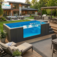 Piscine hors-sol transparente et spacieuse en fibre de verre pour événements, jacuzzi et conteneur de piscine pour visiteurs