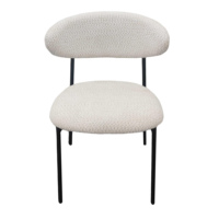 Chaise de salle à manger moderne nordique à dossier incurvé, rembourrée en tissu velours, avec pieds en métal pour la maison, la cuisine, la salle à manger