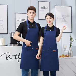 Adjustable Waterproof Oil Proof Apron One Size Polyester Restaurant Bar Uniform With Custom Logo Printing - Product Image 1
