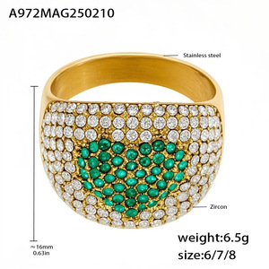Anillo de Amor Multicolor con Diamantes de Circonio 5A, Acero de Titanio con Baño de Oro de 18k, Resistente a la Decoloración - Product Image 6
