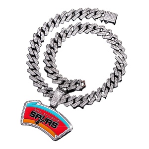 Usine directe San <span class=keywords><strong>Antonio</strong></span> Spurs pendentif basket-ball championnat colliers Style Hip Hop plaqué or glacé chaîne à maillons cubains - Product Image 1