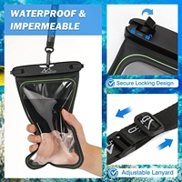 MoKo Lot de 2 étuis transparents pour téléphone à écran HD certifié IPX8 sensibles au toucher Sac étanche universel pour étui de téléphone 9 pouces
