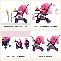 Poussette de voyage compacte et légère, système de poussette à pousser dans les deux sens, chariot pliable portable, poussette pour bébé, vente en gros