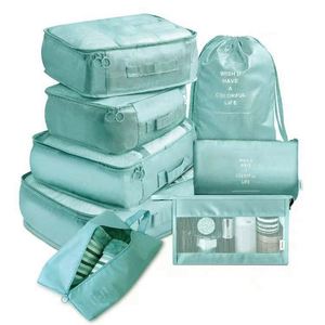 Échantillon gratuit, logo personnalisé, sac de rangement pour vêtements 8 pièces, organiseur de bagages, sac de voyage, cube d'emballage pour avion, vente en gros - Product Image 6