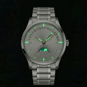 Relojes Automáticos Mecánicos con Fase Lunar Retrograda y Fecha, Logotipo Personalizado, Reloj de Pulsera de Lujo para Hombre, Fabricante de Relojes de Acero Inoxidable 316L - Product Image 3