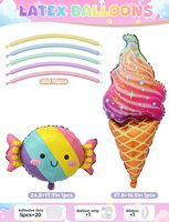 Kit d'arche de ballons arc-en-ciel pastel personnalisé avec des ballons en feuille de cireux en forme de bonbons et de glaces pour les décorations de fête d'anniversaire ou de baby shower