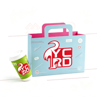 Individuell Bedruckte Papier-Karton-Verpackungsbox Einweg-Kaffeebecher-Halterbox mit Gestanztem Griff