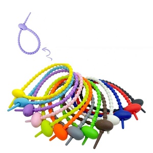 Sujetacables ajustables de silicona suave y utilizable, bridas de silicona para cables giratorios, bridas con cremallera, bridas de goma elástica para almacenamiento de cables - Product Image 2