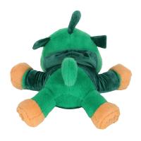 Peluche chiot vert en position couchée, grands yeux, adorable chien en peluche, mascotte personnalisée