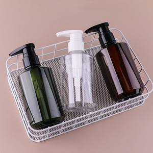 Eco Friendly Amber PET Plastic Skincare Cosmetic Packaging <b>Set</b> 300ml <b>Body</b> Lotion Shampoo Cream Bottle with Black <b>Pump</b> - Product Image 3