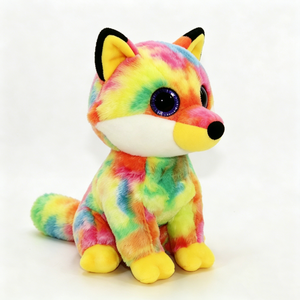 Personaliza un peluche de zorro multicolor, peluche de zorro arcoíris brillante, peluche de zorro arcoíris pastel, peluche de zorro arcoíris. - Product Image 1