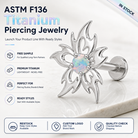 JiaXin ASTM F136 Titane de qualité implantable, Stud Labret à filetage interne, Bijou corporel en Zircon Cubique pour Cartilage, Tragus, Hélix, Conch