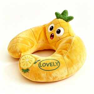 Almohada de Peluche de Piña Personalizada, Almohada Cervical de Fruta Tropical, Almohada de Viaje, Cojín en Forma de U de Piña Adorable - Product Image 2