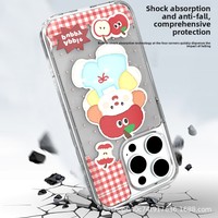 Coque antichoc magnétique transparente 2-en-1 en TPU+PC pressée à chaud avec plaque arrière amovible, protection intégrale DIY pour iPhone 14 Plus et 13 Pro
