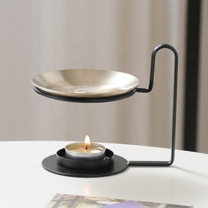 Brûleur d'huiles essentielles en métal, diffuseur d'huiles parfumées, <span class=keywords><strong>lampe</strong></span> <span class=keywords><strong>chauffante</strong></span> en fer pour l'aromathérapie, pour la maison, l'hôtel et le bar, décoration intérieure - Product Image 2