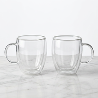 Tasse à café/thé en borosilicate de 150 ml, faite à la main, avec logo personnalisé, pour cadeaux d'entreprise et kits de bienvenue promotionnels