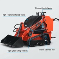 Mini-chargeuse sur chenilles YGZG Micro Compacte de 1050 mm de largeur avec chenilles en caoutchouc pour usage en petit jardin