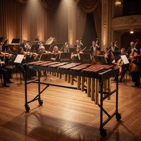 Professional Percussion Marimba 3 1/2 Octave with Silent Rolling Wheels for Stage