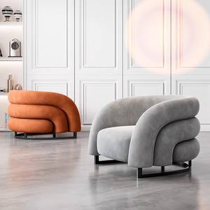 Nordic Style Single Sofa Fabric High-Density Sponge Office Reception <b>Chair</b> <b>Study</b> Room Commercial Space - Product Image 4