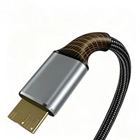 Câble de données USB 3.0 haute vitesse mâle A vers Micro USB B avec conducteur en cuivre et gaine en nylon pour disque dur externe