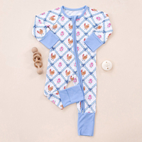 Pyjama bébé en bambou bio avec fermeture éclair, vêtements de nuit écologiques pour nouveau-nés, vêtements de bébé personnalisés, pyjama bébé en jersey