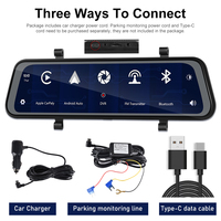 Usine 10 pouces miroir Dash Cam AHD voiture Dvr Carplay Auto double Len voiture caméra 4K WIFI voiture caméra enregistreur