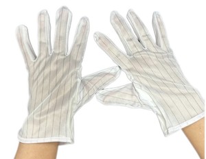 ถุงมือโพลีเอสเตอร์ป้องกันไฟฟ้าสถิตย์สองด้านสีขาวผลิตภัณฑ์ปลอดภัยปราศจากฝุ่น - Product Image 4