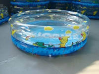 Doppelter Aufblasbarer Schwimmpool Aufblasbarer Wasserbadespool für Kinder Wasserspielspaß zu Hause