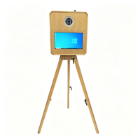 Photomaton design bois 15,6 pouces avec écran tactile compatible iPad pour appareils photo reflex numériques et hybrides, idéal pour mariages et fêtes