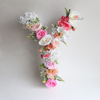 A-1272 lettre d'amour florale personnalisée en forme de lettre de rose artificielle en soie pour mariage bébé Boho décoration