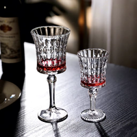 Flûtes à vin rouge gravées et sculptées de style français, best-seller Instagram, verres à pied vintage européens modernes
