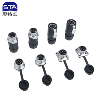 Conector Circular Eléctrico LP20 IP67 a Prueba de Agua, Conector de Cable de Aviación con Tornillo de Cobre, Enchufe Macho LED de 3 Pines