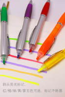 Stylo à bille double face polyvalent 2 en 1 avec surligneur Stylos personnalisés Marqueurs de surligneur Stylo torsadé avec logo personnalisé