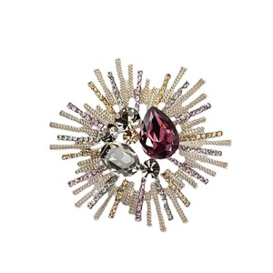 Source Factory High-End Alloy Plated Rhinestone Brooch Women's All-Match -Style Exquisite Silk Scarf Clip - Product Image 5