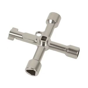Clé multifonctionnelle en forme de croix en alliage de zinc nickelé, à ouverture hexagonale, métrique, pour utilisation industrielle et pour interrupteurs de vannes d'eau - Product Image 1