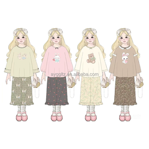 Nouvelle conception Ensembles de pyjama pour garçons et filles 100% coton Chauds et respirants Printemps/Hiver/Automne Manches longues Imprimés à carreaux/dessins animés - Product Image 1
