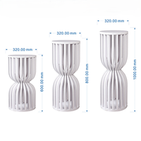 Support de fleurs en PVC + acrylique blanc de haute qualité, socle de présentation, support de table à gâteau pour la décoration de baby shower, mariage, intérieur/extérieur